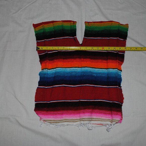 Child Size Mexican Serape Poncho - Picture 6 of 8